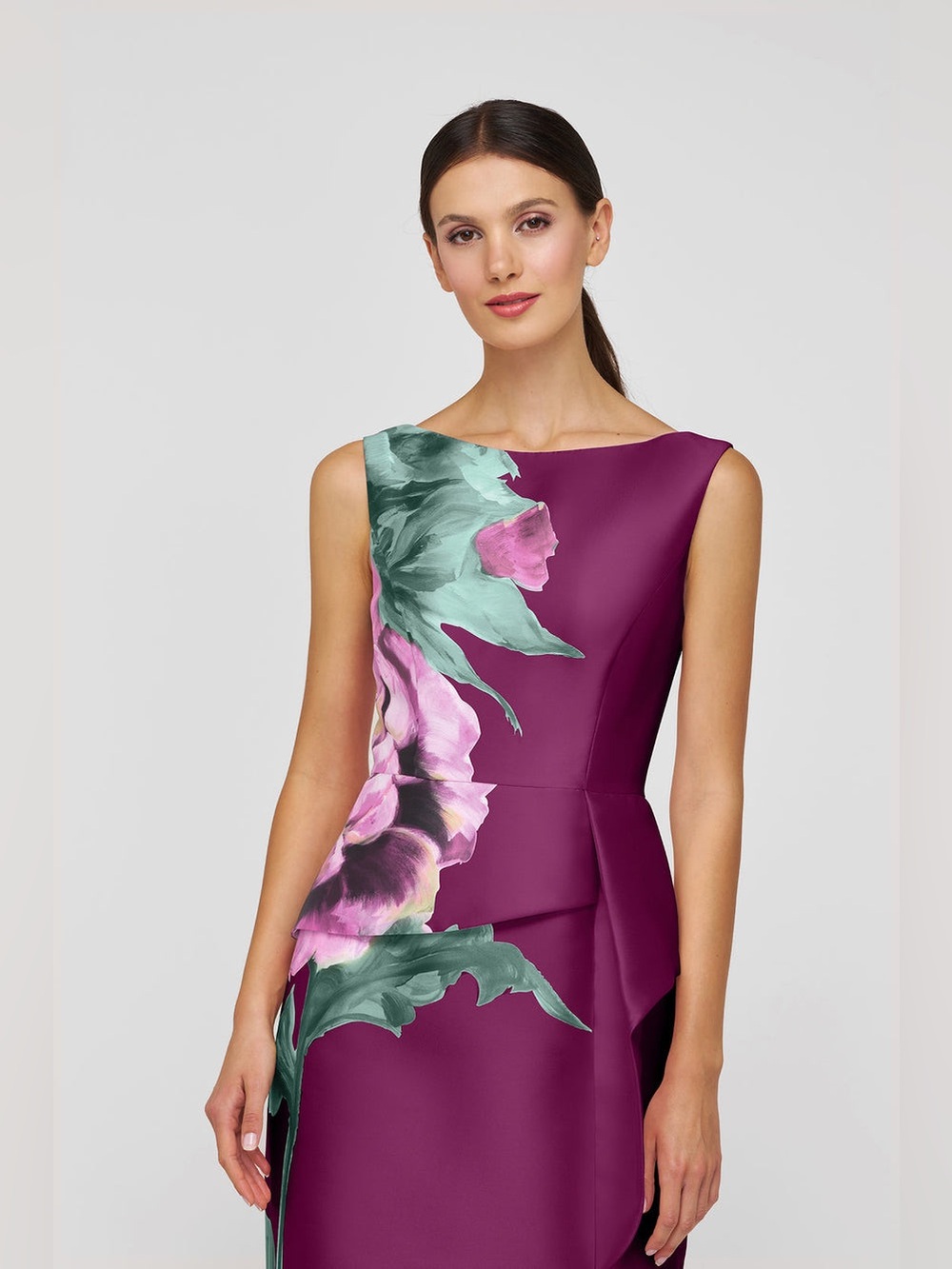Kay Unger Luciana Placed Maxi Dress B2708 - Picture 4 of 7